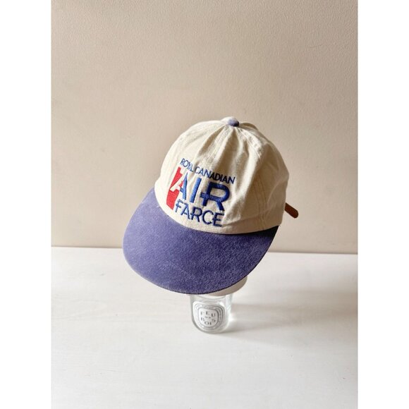Vintage CBC Royal Canadian Air Farce Cotton Canvas Purple Suede Baseball Hat - Picture 1 of 11